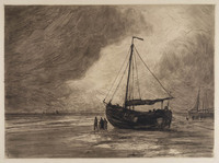 KG 09034
<br/>
Strand met pinken bij opkomende storm
<br/>
<em>Storm van 's-Gravesande, Carel Nicolaas (1841-1924)</em>